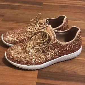 Rose gold glitter shoes